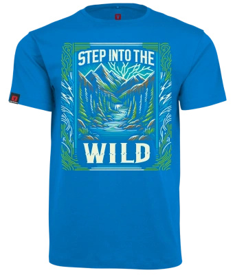 Koszulka męska VOYOVNIK "Step Into The Wild" - niebieska