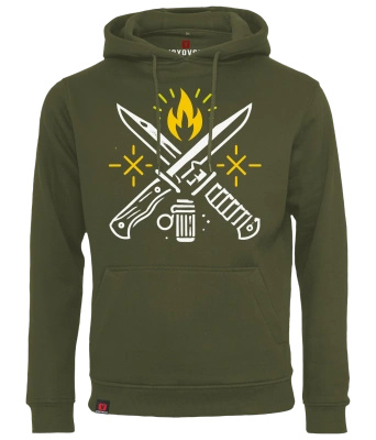 Bluza męska z kapturem VOYOVNIK "Survival Mode" - olive