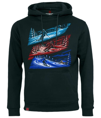 Bluza męska z kapturem VOYOVNIK "Winter Journey" - czarna