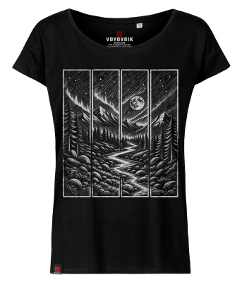 Koszulka damska oversize VOYOVNIK "Moonlit Passage (mono)" - czarna