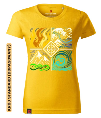 Koszulka damska standard VOYOVNIK "Four Elements" - żółta