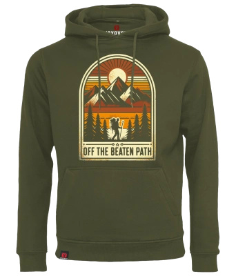 Bluza męska z kapturem VOYOVNIK "Off The Beaten Path" - olive