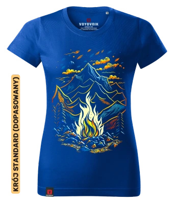 Koszulka damska standard VOYOVNIK "Magic Campfire" - niebieska
