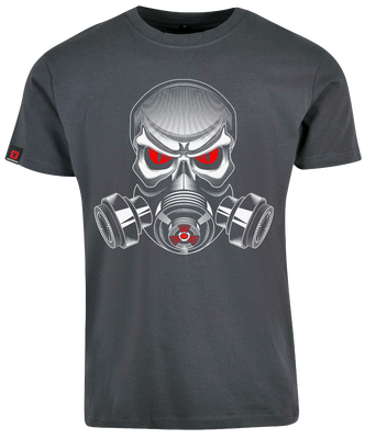 Koszulka męska VOYOVNIK "Skull Gas Mask" - szary, rozmiar XL [OUTLET]