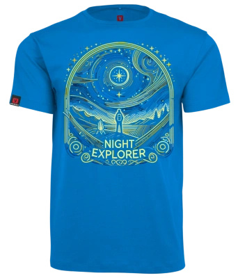 Koszulka męska VOYOVNIK "Night Explorer" - niebieska