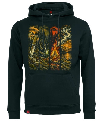 Bluza męska z kapturem VOYOVNIK "Camp Ritual" - czarna