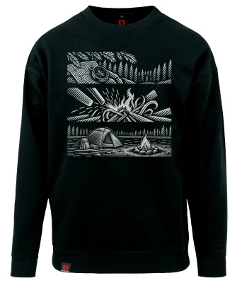 Bluza męska VOYOVNIK "Campcraft Stories (mono)" - czarna