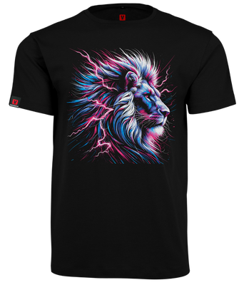 Koszulka męska VOYOVNIK "Neon Lion" - czarna, rozmiar S [OUTLET]