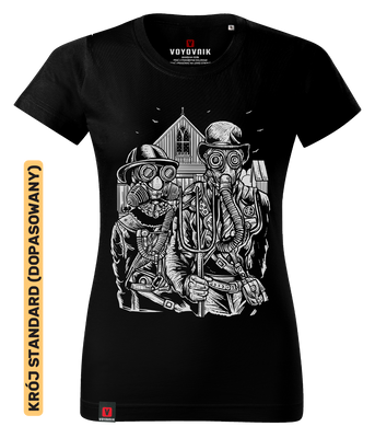 Koszulka damska standard VOYOVNIK "American Steampunk" - czarna