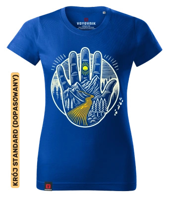 Koszulka damska standard VOYOVNIK "Hand of Trails" - niebieska