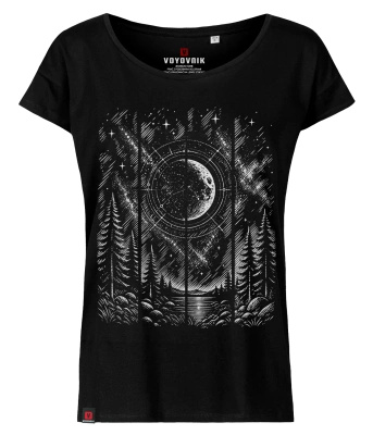 Koszulka damska oversize VOYOVNIK "Lunar Echo (mono)" - czarna