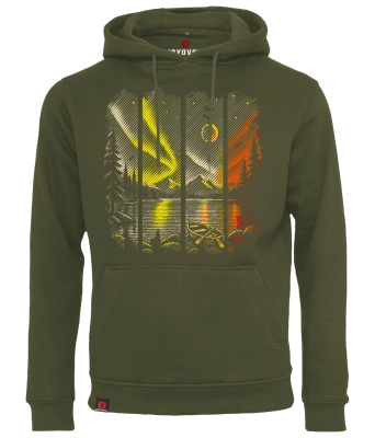 Bluza męska z kapturem VOYOVNIK "Northern Stillness" - olive