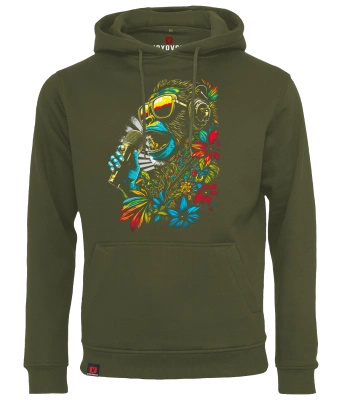 Bluza męska z kapturem VOYOVNIK "Melodic Monkey" - olive