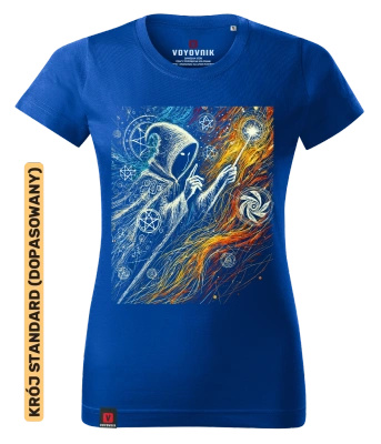 Koszulka damska standard VOYOVNIK "Whispering Wizard" - niebieska