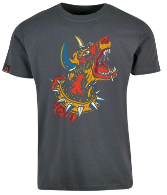 Koszulka męska VOYOVNIK "Demon Doberman" - szara