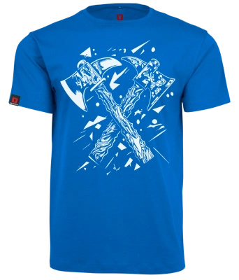 Koszulka męska VOYOVNIK "Crossed Axes White" - niebieska