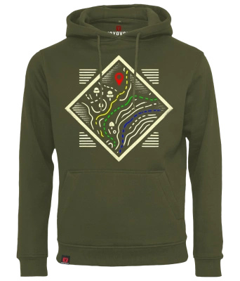 Bluza męska z kapturem VOYOVNIK "Route Seeker" - olive