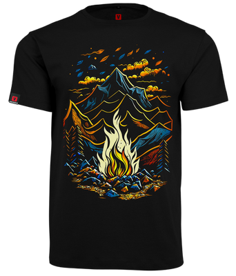 Koszulka męska VOYOVNIK "Magic Campfire" - czarna