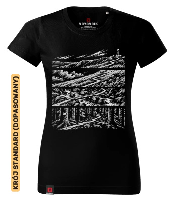 Koszulka damska standard VOYOVNIK "Beyond The Ridge (mono)" - czarna