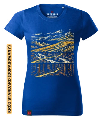 Koszulka damska standard VOYOVNIK "Beyond The Ridge" - niebieska