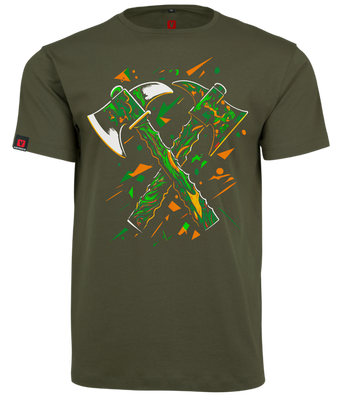 Koszulka męska VOYOVNIK "Crossed Axes" - olive