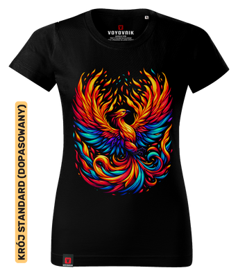 Koszulka damska standard VOYOVNIK "Rising Phoenix" - czarna