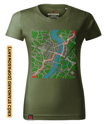 Koszulka damska standard VOYOVNIK "Urban Wayfinder" - khaki
