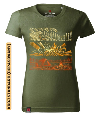 Koszulka damska standard VOYOVNIK "Campcraft Stories" - khaki