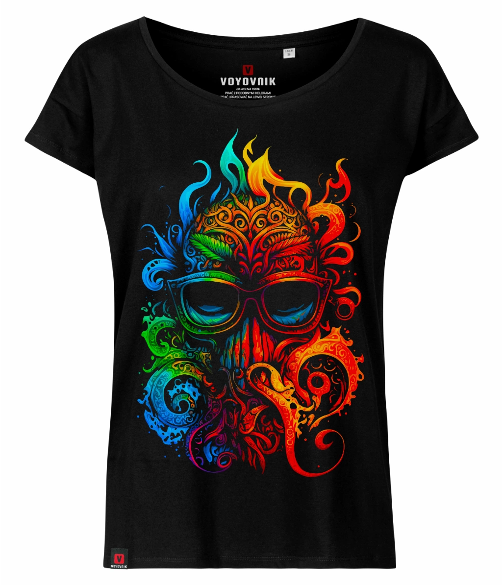 Koszulka damska oversize VOYOVNIK Colorblast Octopus czarna