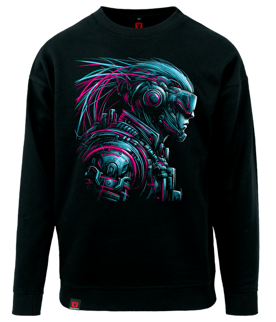 Bluza męska VOYOVNIK "Neon Cyborg" - czarna