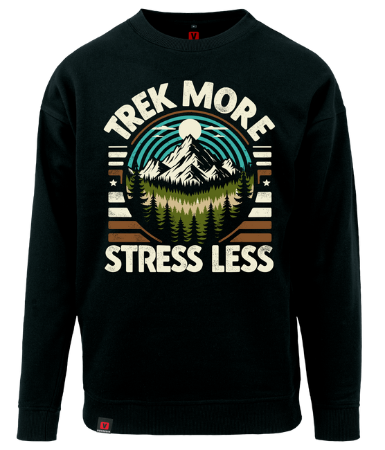 Bluza męska VOYOVNIK "Trek More, Stress Less" - czarna