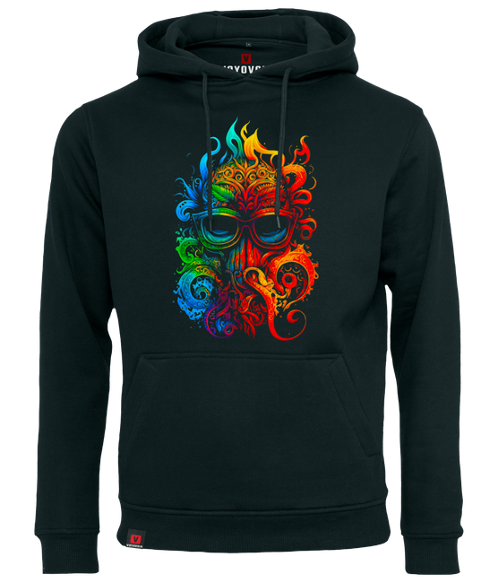 Bluza męska z kapturem VOYOVNIK "Colorblast Octopus" - czarna