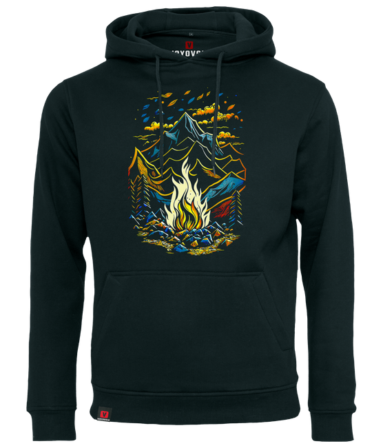 Bluza męska z kapturem VOYOVNIK "Magic Campfire" - czarna