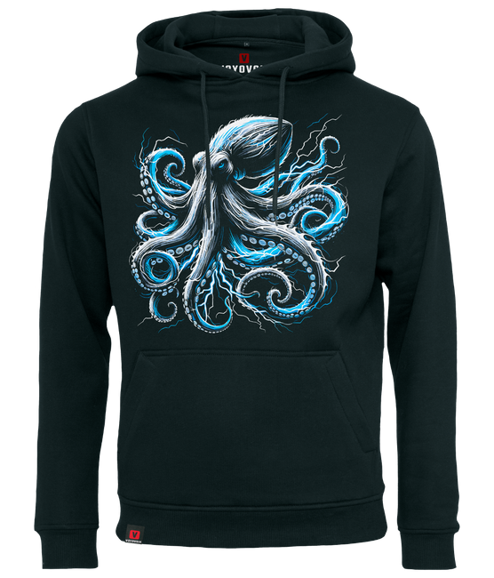 Bluza męska z kapturem VOYOVNIK "Ocean Predator" - czarna