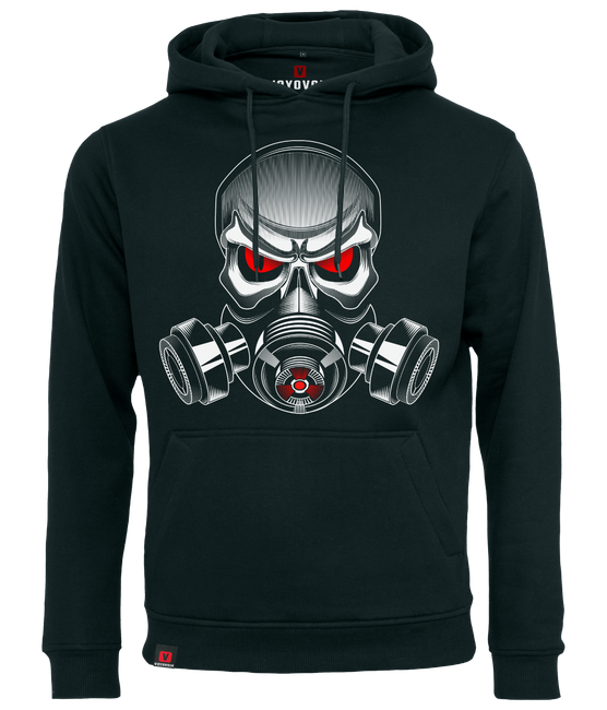 Bluza męska z kapturem VOYOVNIK "Skull Gas Mask" - czarna