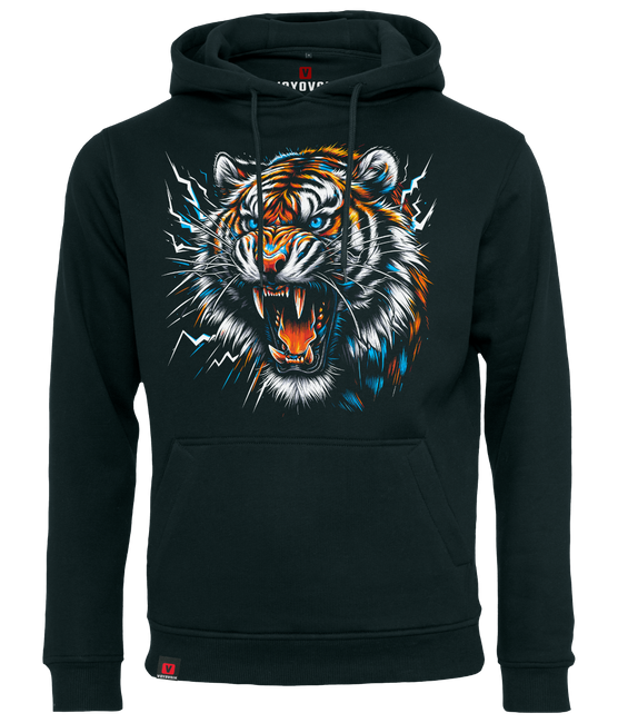 Bluza męska z kapturem VOYOVNIK "Thunder Tiger" - czarna