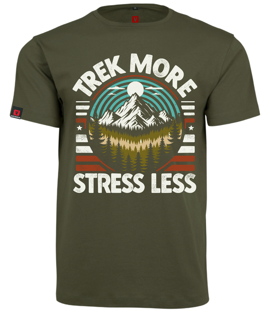 Koszulka męska VOYOVNIK "Trek More, Stress Less" - olive