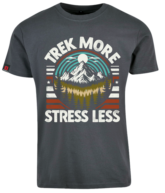 Koszulka męska VOYOVNIK "Trek More, Stress Less" - szara